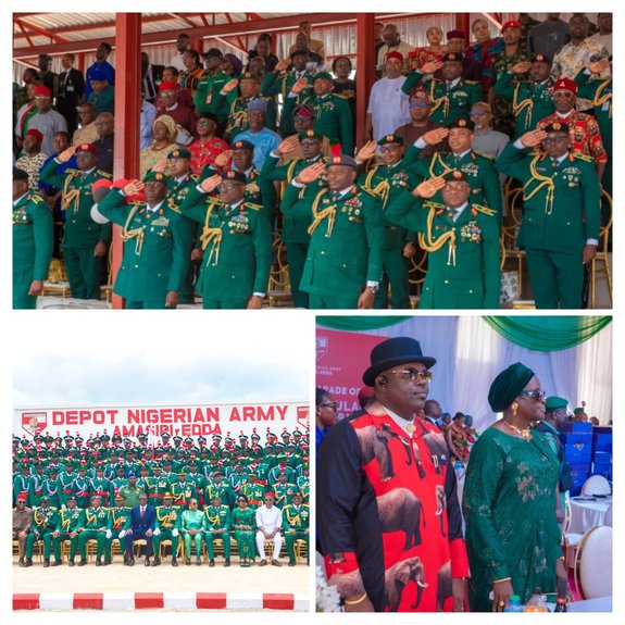 Title: COAS Shaibu, Otti and Nwifuru Reaffirm Commitment to National Security at Pioneer Army Recruits’ Passing-Out Parade